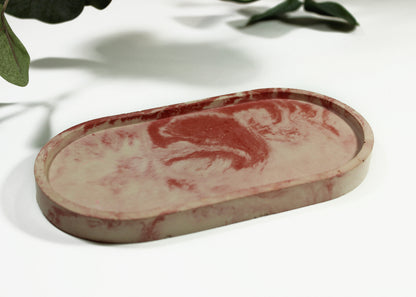 The Marble Concrete Oval Tray