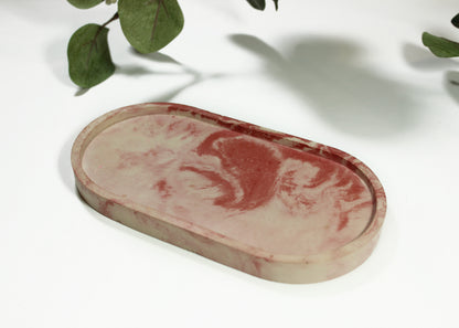 The Marble Concrete Oval Tray